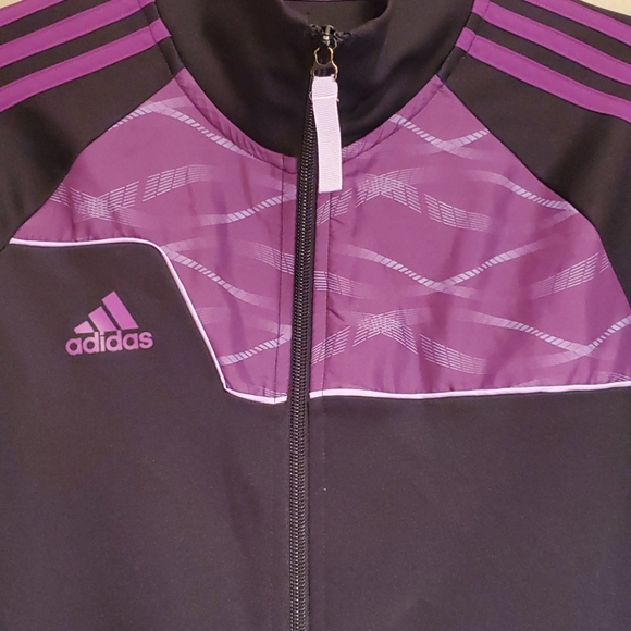 Adidas purple striped zip jacket - Picture 2 of 6